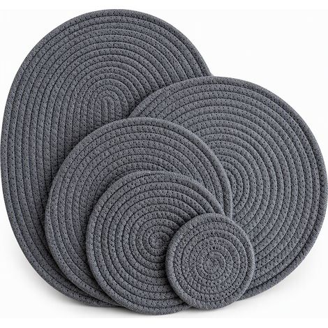 dessous-de-plat isolant gris en coton pour la maison modele 3