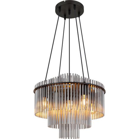 Globo - lámpara colgante - GORLEY - negro - vidrio - Ø 50cm - E27