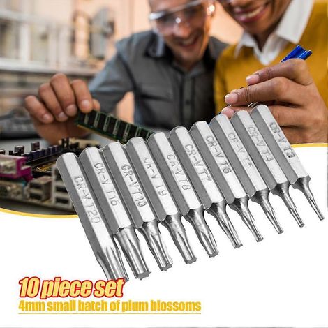 10 embouts de réparation de téléphone portable Flexsteel CR-V Torx, jeu de 10 forets pour tournevis, outils à main T3 T4 T5 T6 T7 T8 T9 T10 T15 T20 (1/5)