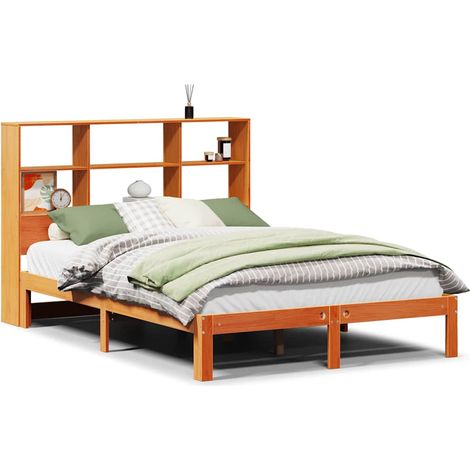 Maison Exclusive - Letto Libreria senza Materasso Marrone Cera 135x190 cm in Pino