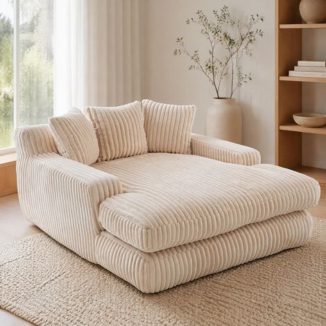 CHICFURN Divano lounge 125x155x63 cm in velluto a coste verde, 3 cuscini, senza montaggio (1/5)