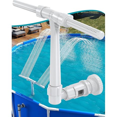 Fontaine de piscine à double jet réglable – Refroidisseur d'eau pour piscines hors sol – Réduction de température de 6 à 10 degrés – Installation rapide (1/5)