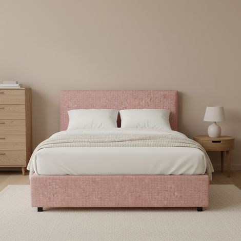 Cama Plaza y Media Carlisle, Desenfundable, Hecho en Italia, Rosa (1/4)