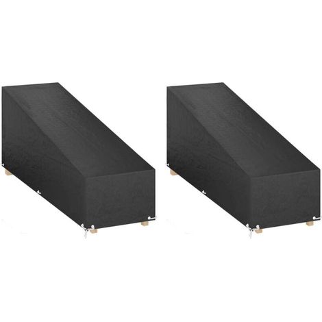 Coperture per chaise longue in 2 pezzi con 12 occhielli, 205x75x40/70 cm, PE