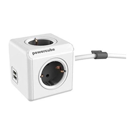 Allocacoc PowerCube Extended Usb Incluso 1,5mt Cavo Grigio Type F (1/5)