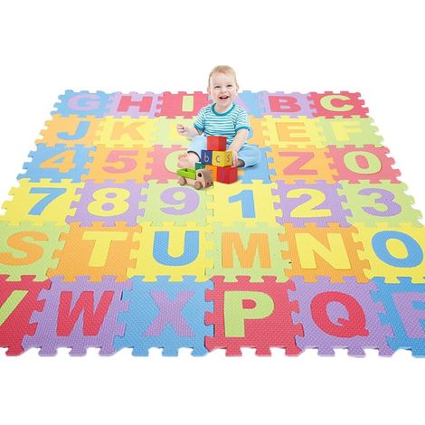 Tapis de Protection Fitness Puzzle -Tapis de Sol, Épais 12mm, Antidérapant, Mousse EVA, Matelas pour Salle de Sport, Exercice, Garage, Gym, Piscine (1/5)