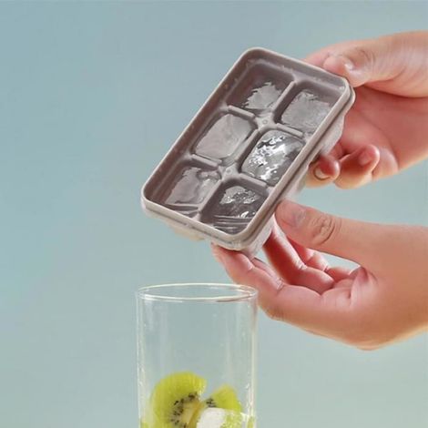 Bac À Glaçons - Silicone Et Polypropylène - Pour Congélateur - Lot De 3 Avec Couvercles Amovibles - 6 Compartiments Par Bac (1/5)