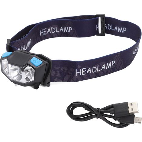 Leichte LED-Stirnlampe mit 5 Leuchtmodi, USB-aufladbar, Bewegungssensor, für Outdoor-Camping (1/5)