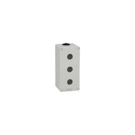 Pulsantiera in metallo grigia  M25 3 fori 22MM 80X175X77 UL CSA - XAPD3503