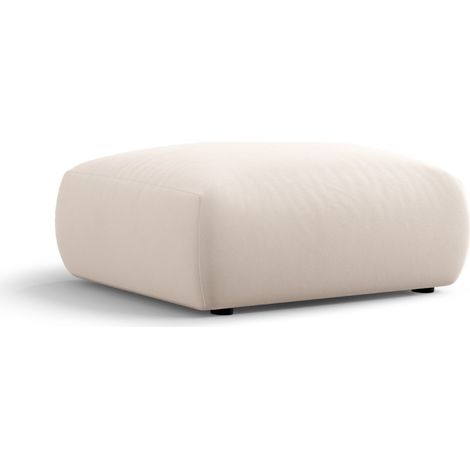 Pouf en velours beige (1/5)