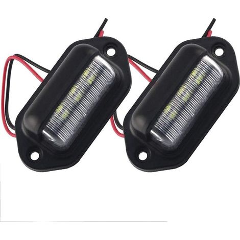 Lumière de plaque d'immatriculation LED universelle à 6LED, éclairage de marche de porte pour remorque, camping-car, camion, 2 paquets (1/3)