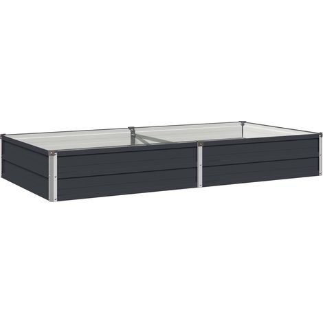 Cama de Jardín Elevada Gris antracita 160 x 80 x 24 cm vidaXL