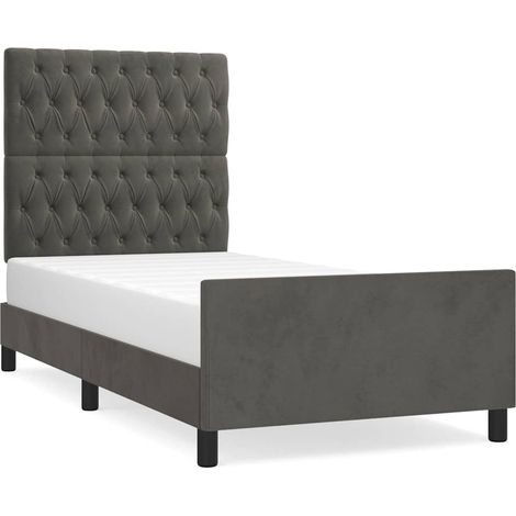 Maison Exclusive - Giroletto senza Materasso Grigio Scuro 90x200 cm Velluto (1/5)