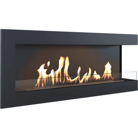 Wandkamin Bioethanol DELTA 1200 TÜV rechts mit Verglasung (1/5)