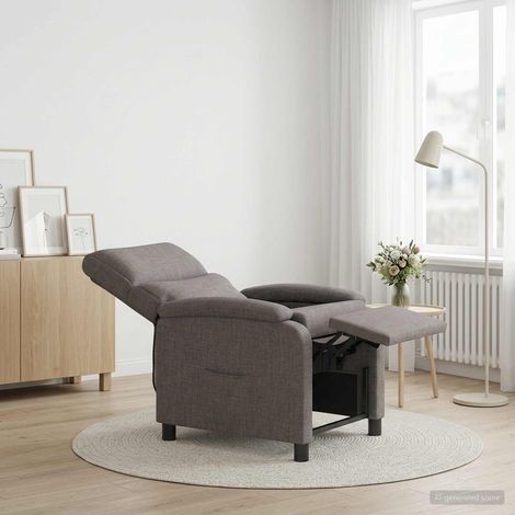 vidaXL Fauteuil inclinable Taupe Tissu (1/5)