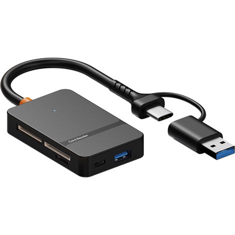 Lector de tarjetas de memoria USB-C a USB 3.0, lector de tarjetas de memoria para MS USB 3.0, lectura simultánea para teléfono (1/5)