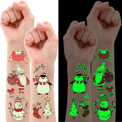 10 adesivi temporanei luminosi a tema natalizio "Festive Wind" - Decorazioni natalizie per bambini - Articoli per feste - Decorazione per creare un'atmosfera festiva (1/4)