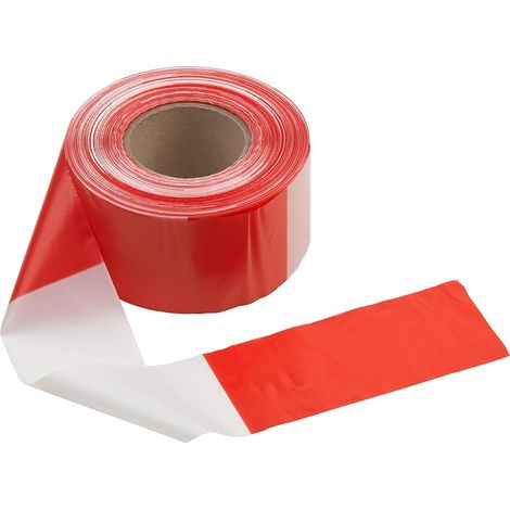 Absperrband – 1 Rolle – Polyethylen – reißfest – Baustelle – 50 m x 80 mm, rot-weiß (1/3)