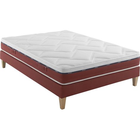 Ensemble matelas 100% latex, sommier et pieds Crépuscule 600 - SOMEO 140x190 (1/5)