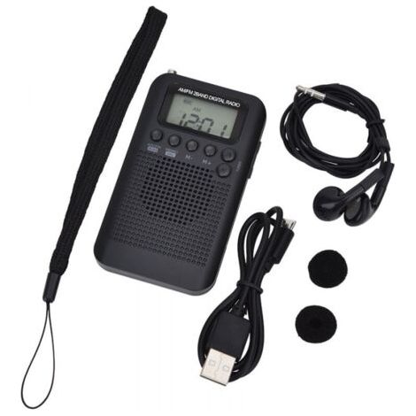 Radio Portable Mini Radio de Poche avec Haut-Parleur FM/AM Numérique Stéréo DSP Récepteur avec Réveil et Minuterie pour Maison et l'extérieur Marche Radio Personnel avec Ecouteurs (1/5)