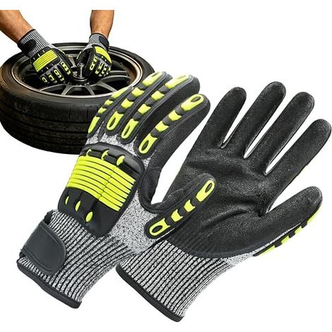 Gants de travail pour homme - Résistants - Absorption des chocs - Protection des mains sanitaires (1/5)