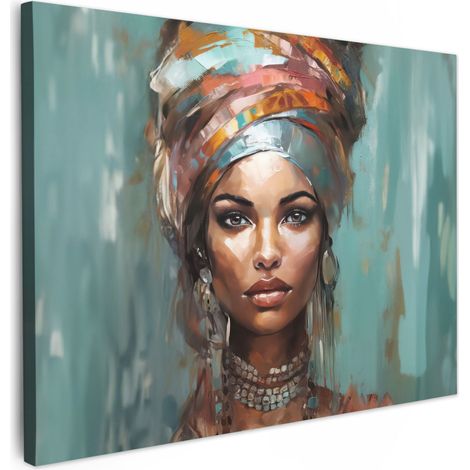 CUADRO EN LIENZO Mujer - Arte - Joyas - Retrato Cuadros 40x30 cm