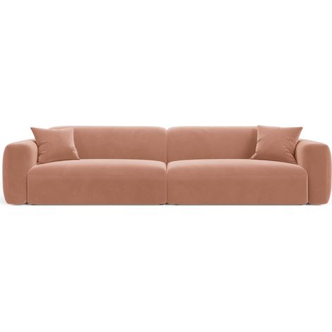 Canapé modulable 4 places en velours rose (1/4)