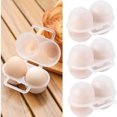 CSPARKV 3PCS Boîte à Oeufs,Portable Porte-Oeufs Plastique,Conteneur de Stockage D'oeufs,Boîte de Rangement d'Oeufs pour Frigo Réfrigérateur Camping(2 Grille) (1/5)