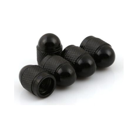 BUNTHAUS Ventilkappe, Autoreifen-Ventilkappe, elastische Aluminiumlegierung, Autoreifen-Ventilkappe, 5 Stück (schwarz) (1/5)