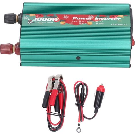 Onduleur 3000W Silencieux Alliage Aluminium 12V DC vers 110V AC 60Hz Sinus Pur pour Charge Multifonction (1/5)