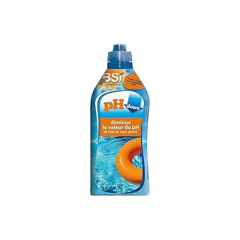 BSI pH Down Liquide pour Diminuer pH de piscine 1 L, Bleu (1/2)
