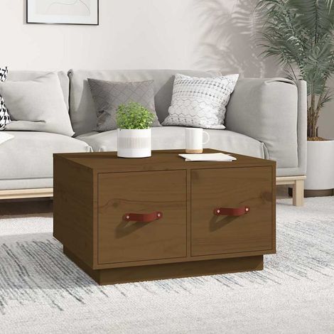 vidaXL Mesa de centro madera maciza de pino marrón miel 60x53x35 cm (1/5)