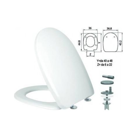 Toilettensitz aus Duroplast „Aqua“ mit Edelstahlscharnieren H341 – Ferr 410823.