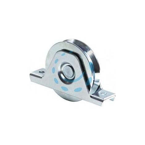 RUOTA CANCELLI GOLA V SUPPORTO INFERIORE ART.335 - ø mm.100 supporto mm.155