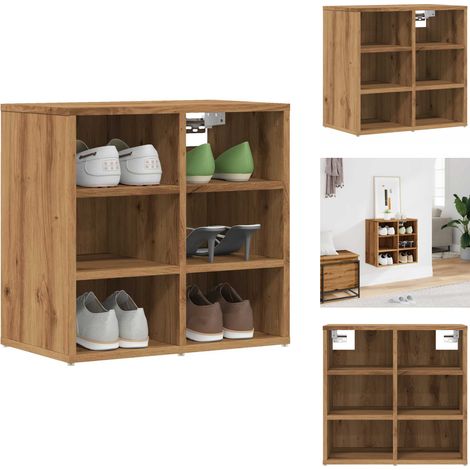 Schuhschrank Artisan-Eiche 52x30x50 cm - Schuhregal - Schuhregale - Schuhaufbewahrung - Schuhschrank (1/5)