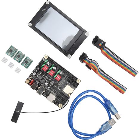 Machine de gravure laser MKS DLC32 V2.1 12-24 V CC - Mise à niveau de la carte mère pour machine de gravure de bureau DIY : contrôleur hors ligne ESP32 32 bits Wi-Fi + écran tactile TS35-R V2.0 3,5 po (1/5)