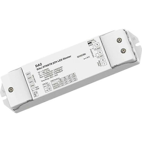 Variateur de tension constante DA2 (DT6/DT8) à 2 canaux, compatible DT6 ou DT8 (température de couleur : 10 A/canal) pour ruban LED (1/5)