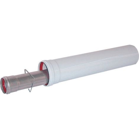 Ferrari Srl – Rallonge coaxiale MF Ø 60/100 – Aluminium brut – Longueur 1000 mm – Raccord femelle pour chaudières à condensation
