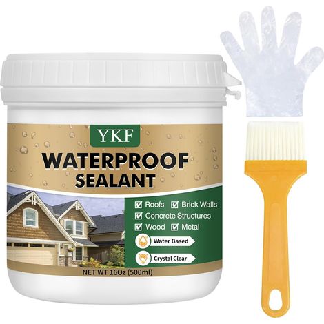 Mastic de Réparation Étanche Transparent 500g YKF Revêtement Imperméable pour Toiture Mur et Douche (1/5)