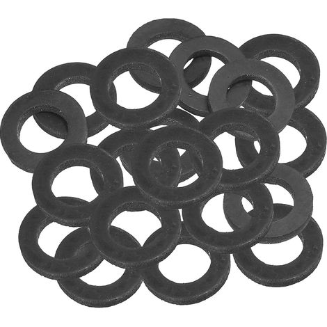 Lot De 20 Rondelle Plate Caoutchouc M14 Noir 24x14x3mm (IDxODxH) (1/5)
