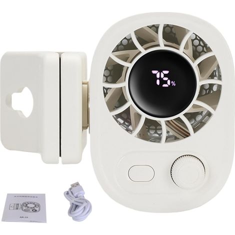 Ventilatore da cintura, ventilatore da esterno, dispositivo di raffreddamento portatile con rotazione a 360°, velocità regolabile, ventilatore personale leggero da 1800 mAh, 6,2 x 4,5 x 6,3 cm, ideale (1/5)