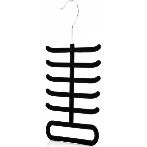CCYKXA  piece Black flocked tie rack and non-slip metal belt organizer (1/5)