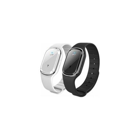 Kit de 2 bracelets anti-moustiques ultrasons rechargeables USB pour enfants et adultes – Blanc + Noir (1/5)