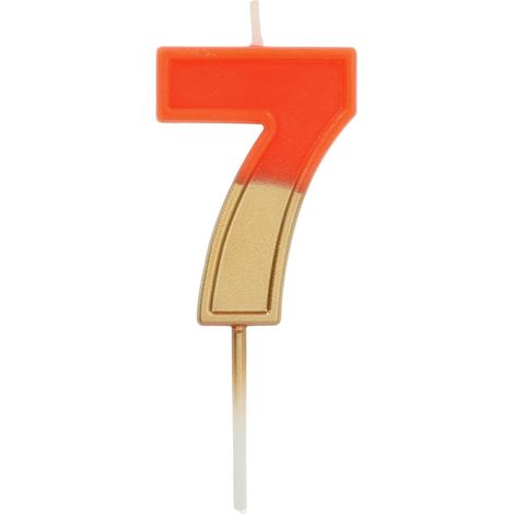 Bougie Retro Chiffre 7 Orange (1/3)