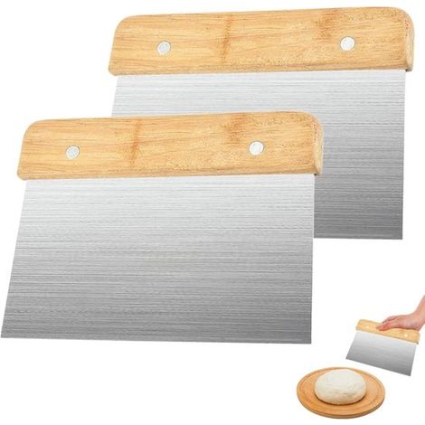 Dailygoods Raschietto per impasto in acciaio inox, taglia impasto, raschietto da cucina, scheda per impasto professionale, leggero, 2 pezzi, 15 x 11 cm (1/5)