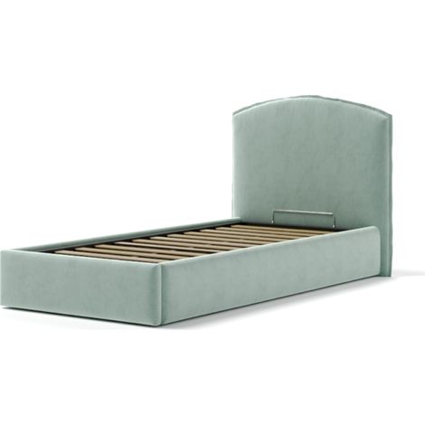 letto singolo contenitore "moon" in tessuto celeste 90x190 cm