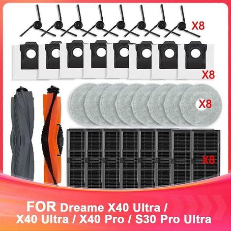Pièces détachées pour aspirateurs Dreame X40 Ultra / X40 Ultra Complete / X40 Pro / S30 Pro Ultra : rouleau principal, rouleau latéral (1/5)