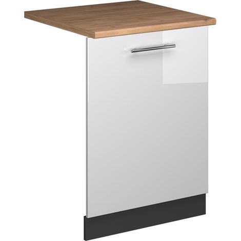 Panel frontal del lavavajillas Fame-Line, Blanco alto brillo, 60 cm , ET Roble, Vicco (1/5)