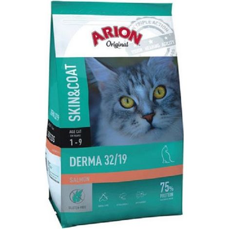 Original Arion Derma Skin & Coat 32/19 cibo per gatti, pacchetto di risparmio 2 x 7,5 kg