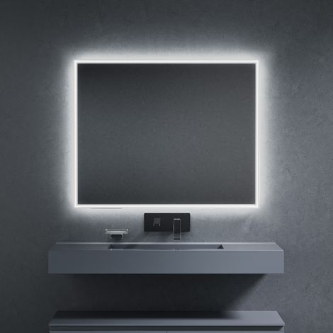 Inda - Miroir LED Piran+ 100x80cm blanc à intensité lumineuse